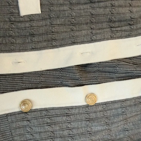 Adrianna Papell Gray and Cream Cardigan - Picture 2 of 4